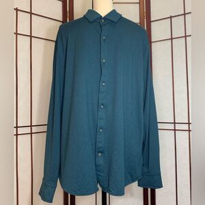 Untuckit Perfect Tee Teal Button Down Casual shirt